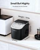 Countertop Ice Maker Machine with Handle, 26lbs Per Day, 9 Bullet Cubes in 6 Mins, Self-Cleaning Portable Ice Maker