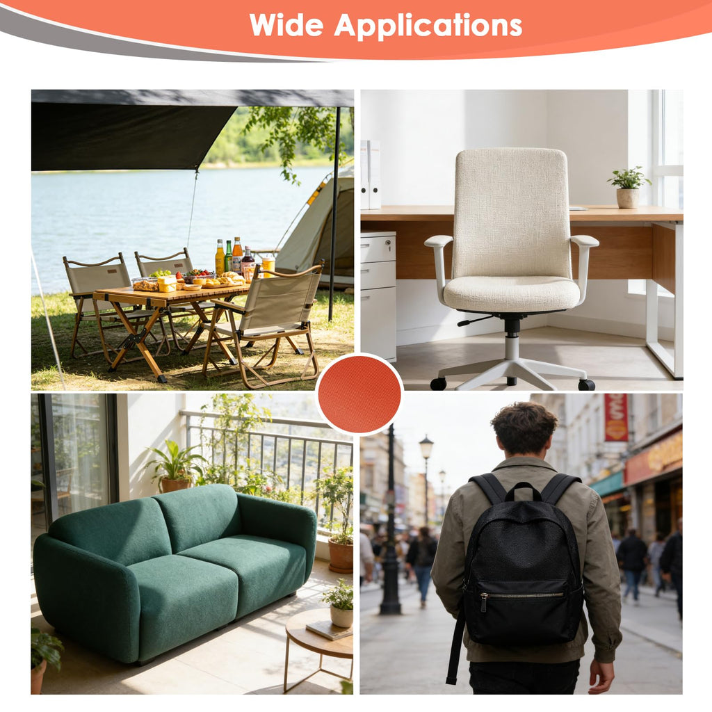Waterproof Canvas Fabric by The Yard 60" W 600 Denier PVC Backing Water Repellent Polyester Upholster Fabric Material