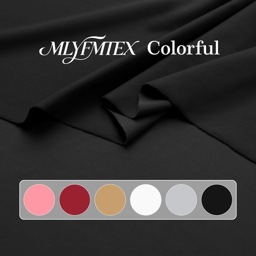 Nylon Spandex Fabric, 4 Way Stretch, 3 Yard, 65 Inch Wide, Black