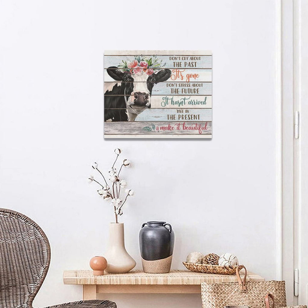 Farmhouse Canvas Wall Art Rustic Cow Cattle Wall Decor Inspirational Quotes Country Farm Animals Pictures Painting