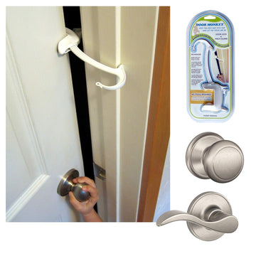 Child Proof Door Lock & Pinch Guard - For Door Knobs & Lever Handles - Easy to Install - No Tools or Tape Required