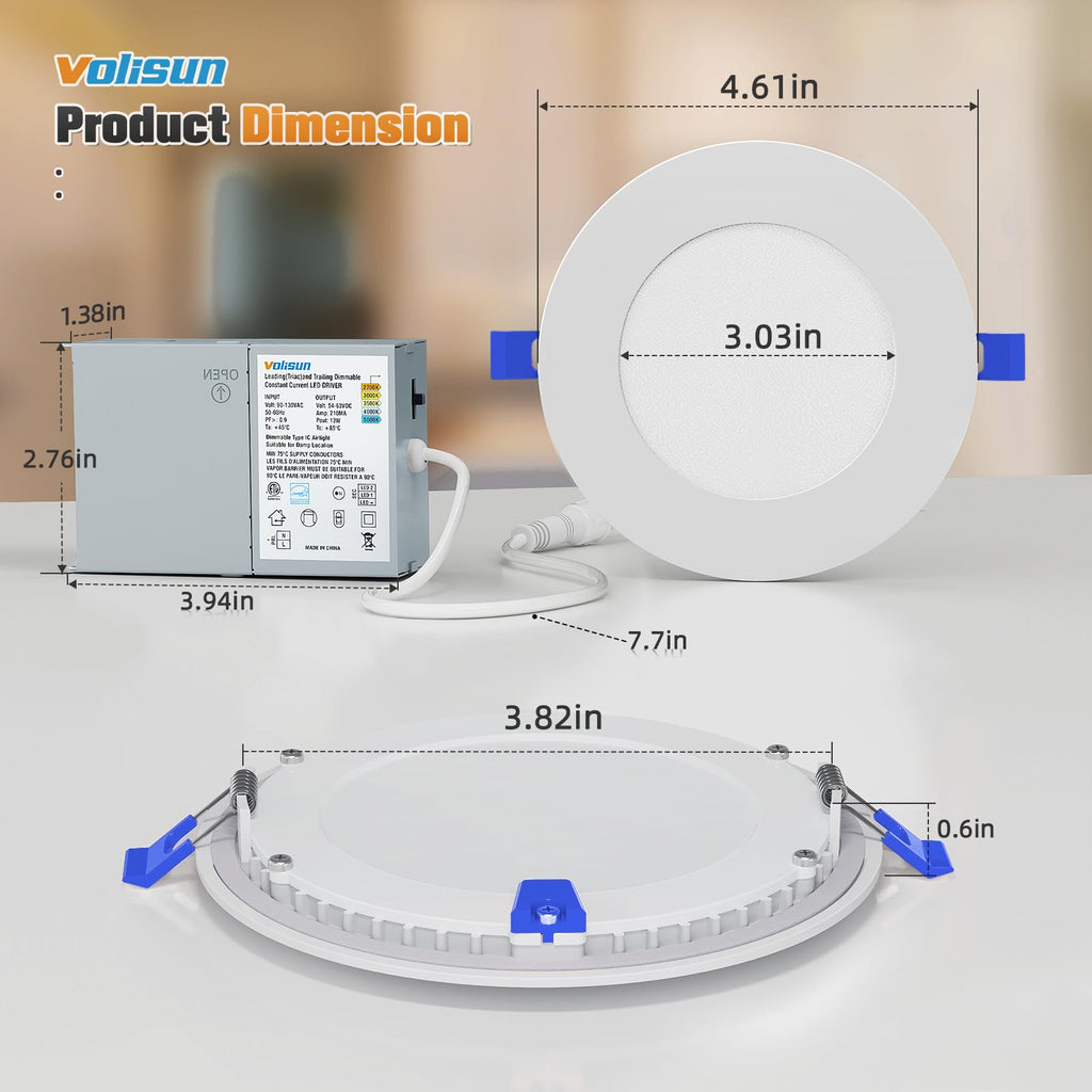 24 Pack 4 inch Recessed Lighting, 5CCT, 9.5W Eqv 80W