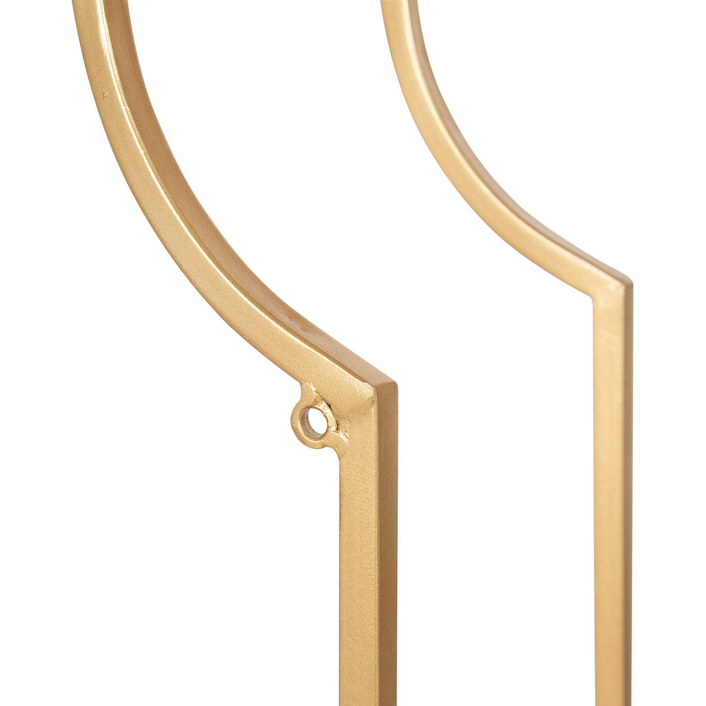 Ciel Glam Geometric Wall Shelf, 18 x 24, Gold, Decorative Shelves for Storage and Display