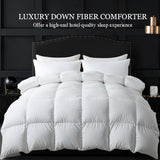 Feather Comforter Queen, Filled with Feather and Downfiber, All Season White Luxury Hotel Fluffy Bed