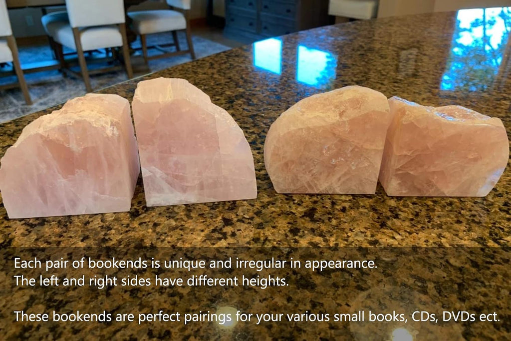 Teal Agate Bookends 2-3 lbs & Rose Quartz Book Ends 3-4 lbs