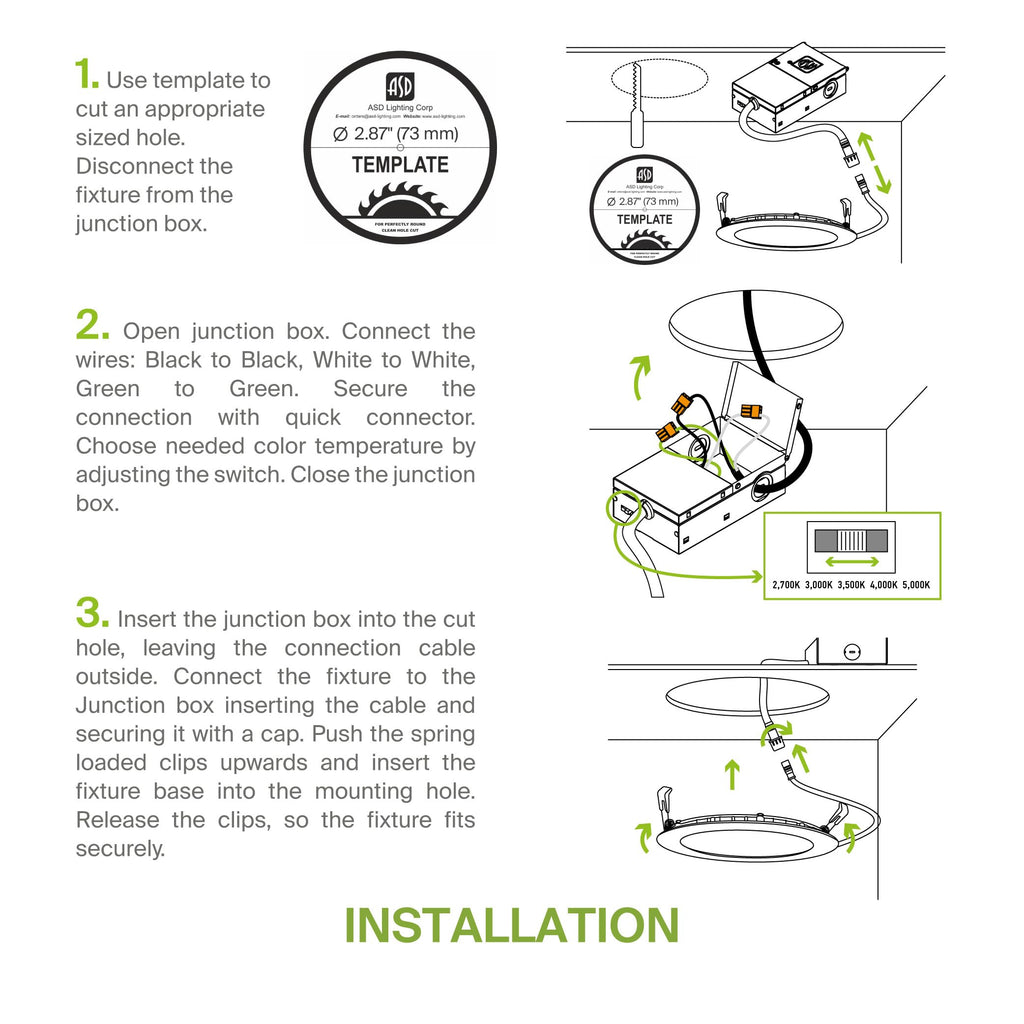 6 Pack 3 Inch LED Recessed Light 6W, 5 CCT 2700K-5000K CRI90+, IC Rated Ultra Thin Dimmable Ceiling Lights with J