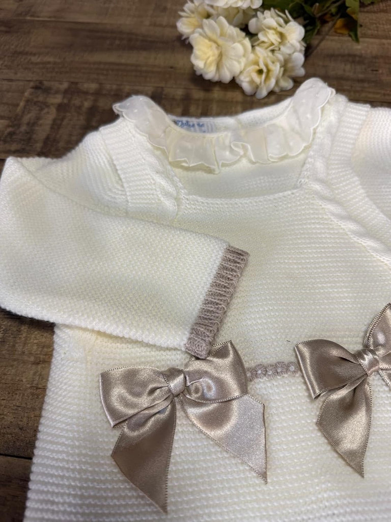 Piece Knitted Romper Set Sweater Hat Infant Boys Girls Overalls Soft Outfit Long Sleeve - Made in Spain