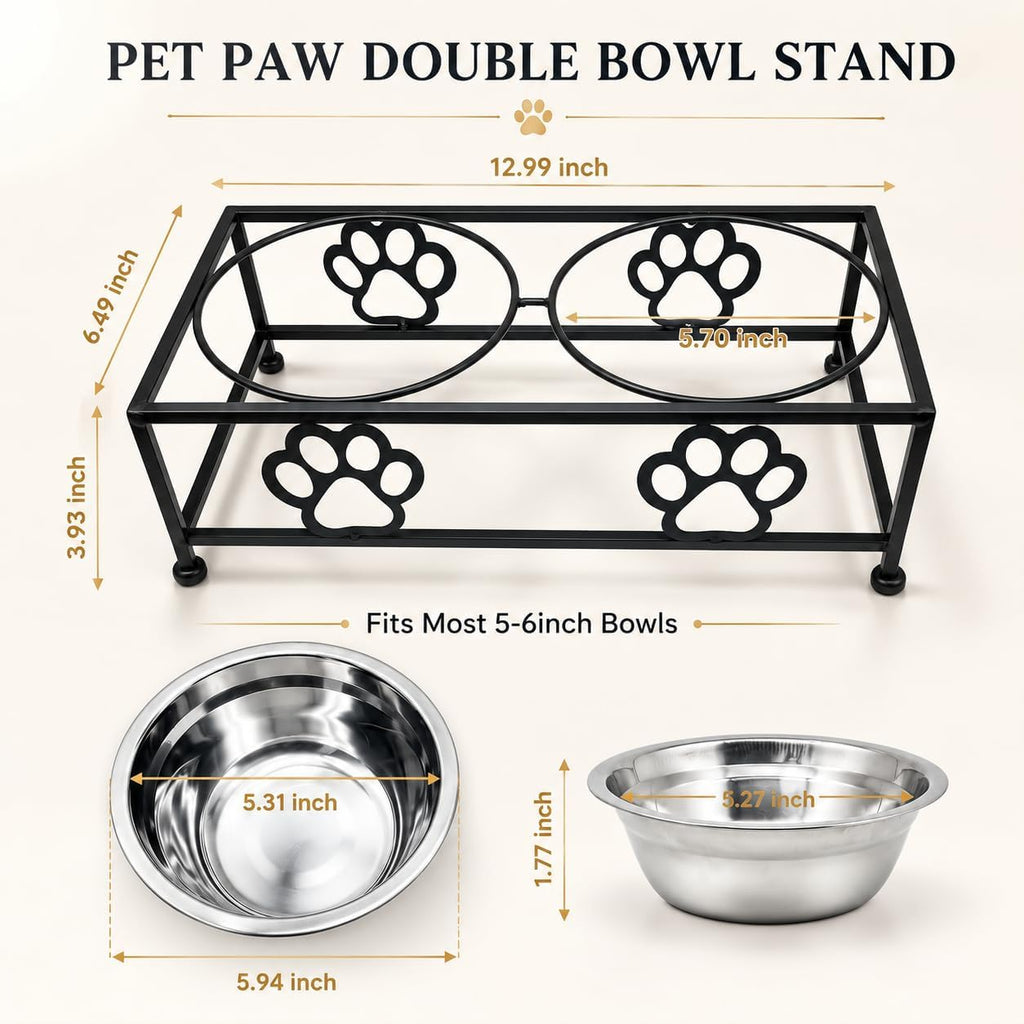 Raised Dog Bowls for Small Dogs, Elevated Bowl Stand Stainless Steel Dishes