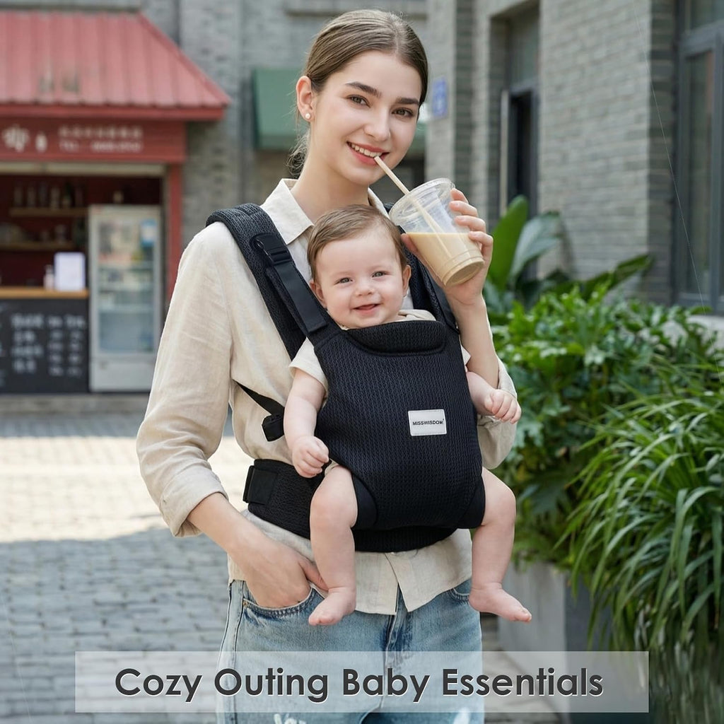 Carrier Newborn to Toddler, Easy Adjustable Toddler Carrier for 7-30lbs, Baby Holder Wrap Carrier, Breathable Mesh