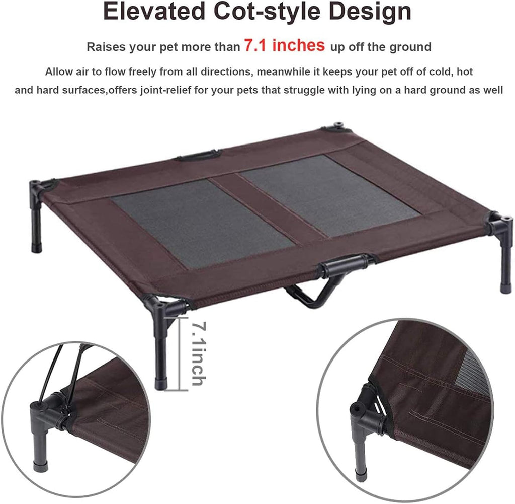 Elevated Dog Bed with Removable Canopy w/Convenient Carrying Bag Indoor Shade 1680D Portable Raised Oxford Fabric