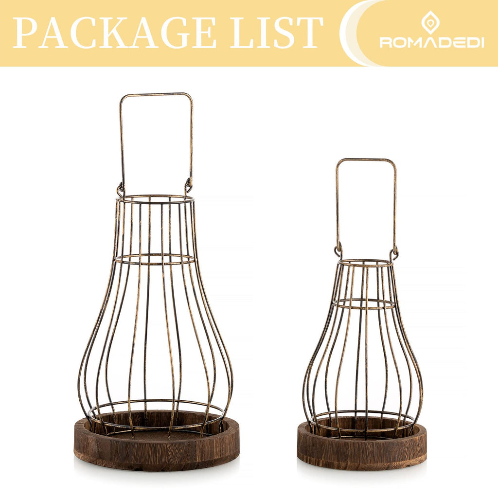 Lantern Rustic Farmhouse Decor, Set of 2