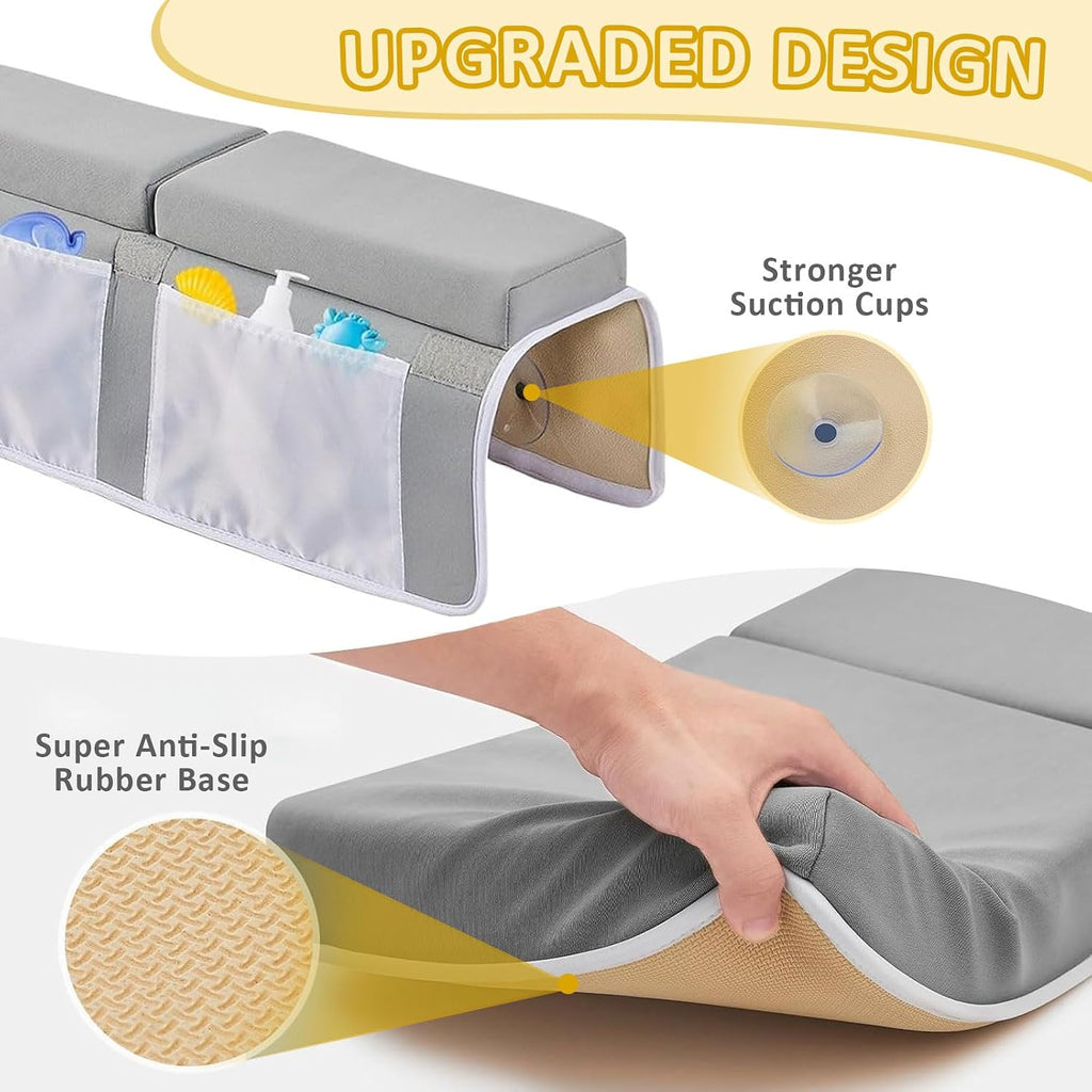 Bath Kneeler and Elbow Rest Pad Set - 22'' Extra Long Quick Dry Kneeling Pad for Bathing Baby with Knee & Arm