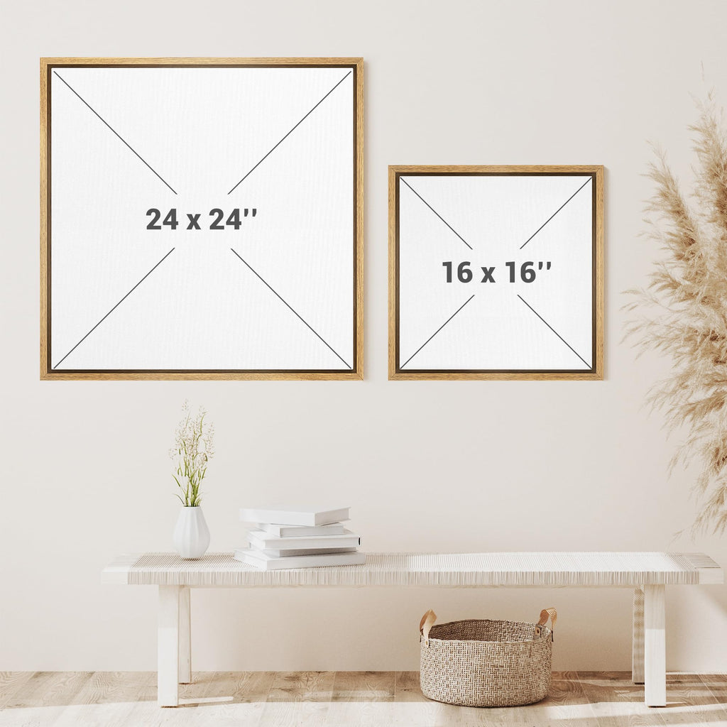 Framed Canvas Print Wall Art Abstract Earth Tone Geometric Shapes Illustrations Modern Art Relax/Calm Warm - 24"x24"