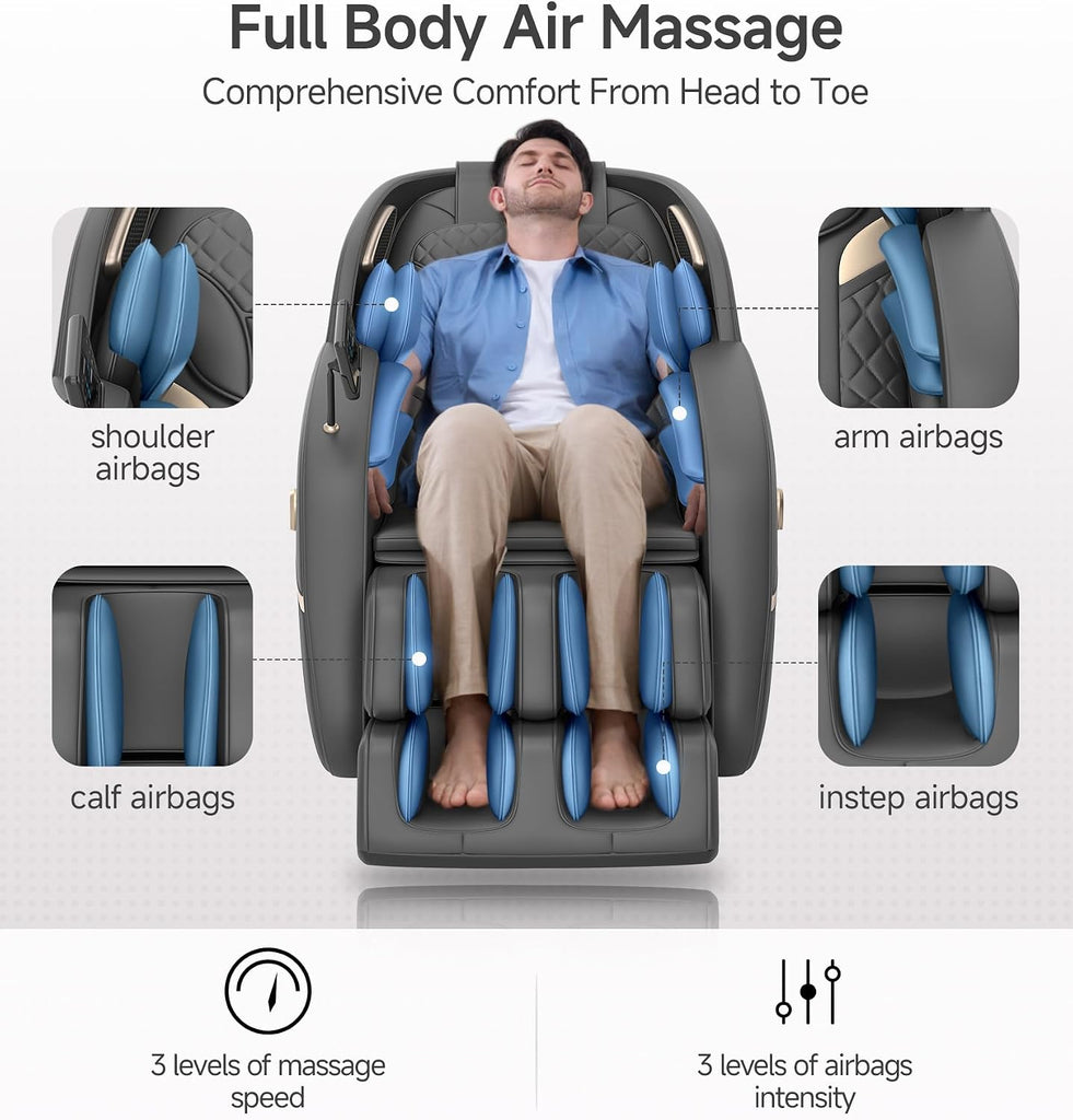 3D Massage Chair Full Body SL-Track Recliner Favor-22 | 16 Auto Modes, 4 Massage Techniques, Voice Broadcast, Body