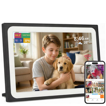 10.1 Inch WiFi Digital Picture Frame, Smart Electronic Clound Digital Photo Frame with 1280 * 800 HD Touch Screen