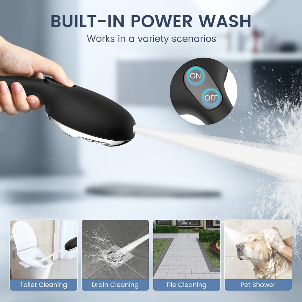 Filtered Shower Head with Handheld, High Pressure 7-Spray Showerhead with Filters for Hard Water