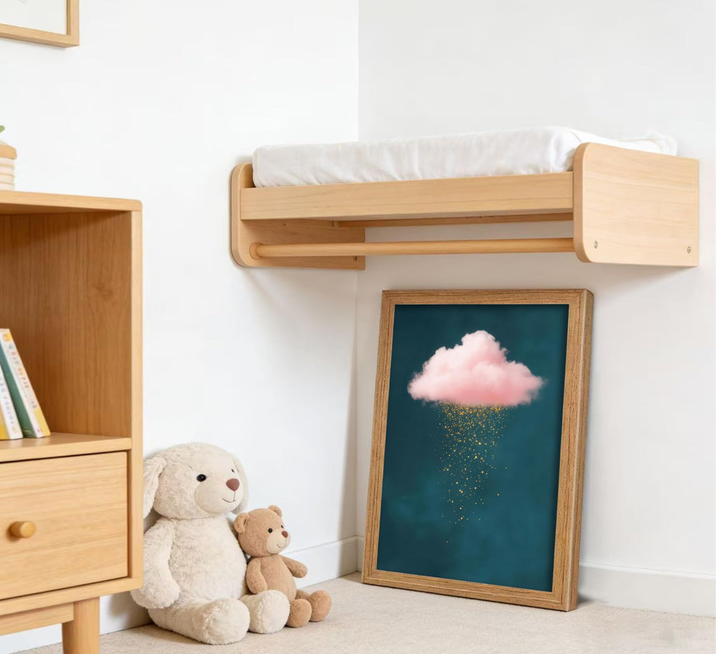 Framed 3D Textured Modern Minimalist Abstract Cloud Wall Art Golden Rain Canva Wall Deocr Pink Cloud Sky artwork
