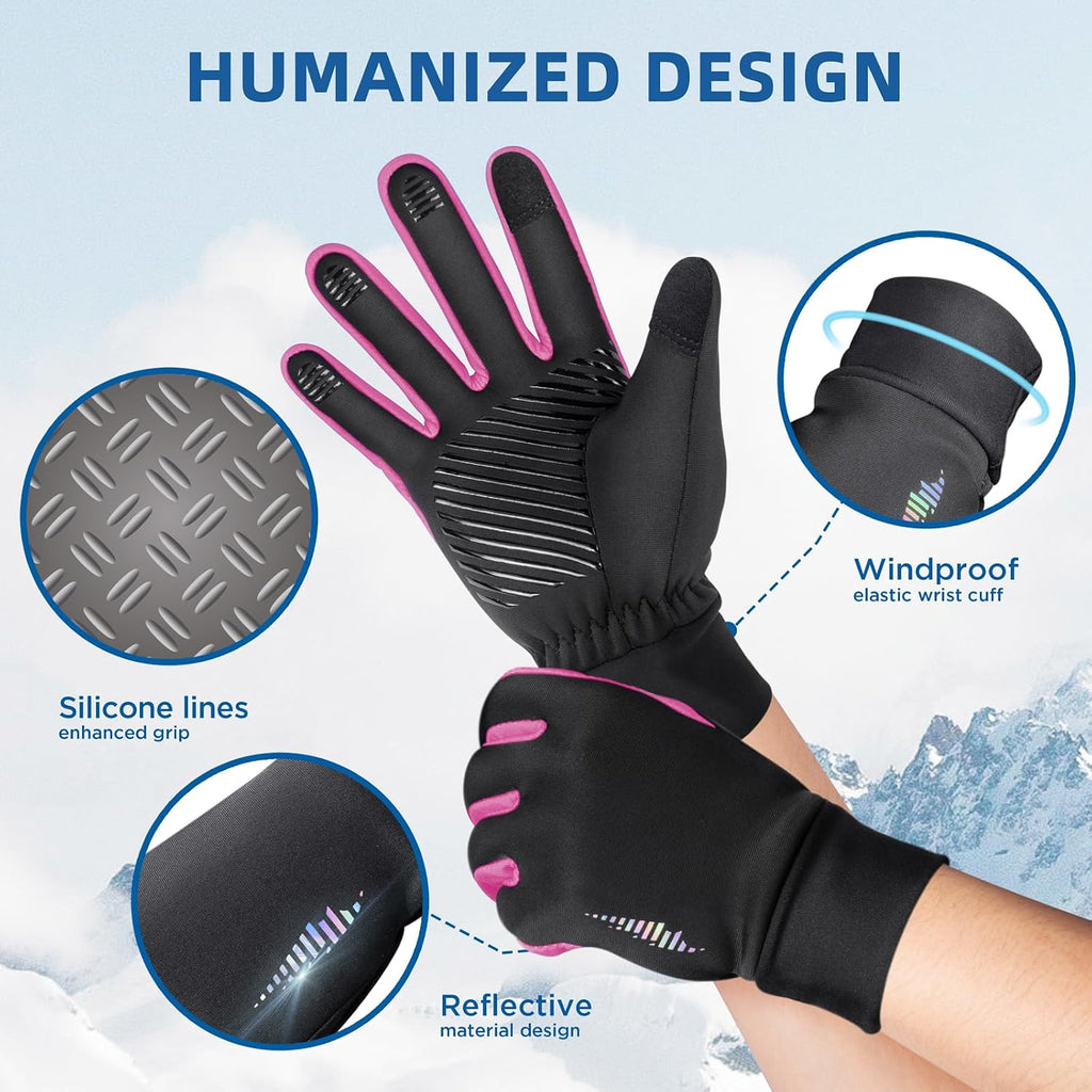 Kids Winter Gloves Touchscreen Water-Resistant Warm Thermal for Boy Girl Toddler Cycling Running Ski Snow Cold Weather