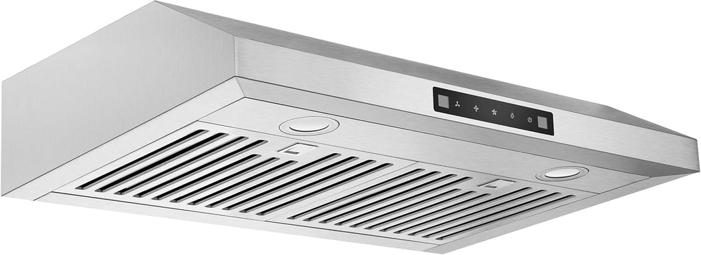 30 Inch Stainless Steel Wall Mount Range Hood 780 CFM 3 Speed Touch Control, LED Lights Convertible Ducted/Ductless