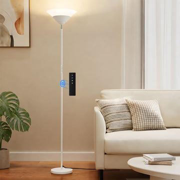 Torchiere Floor Lamp, 30W Dimmable LED Standing Lamp with Remote/Button Control, 1800Lm, 3000-6500K, 72in Bright