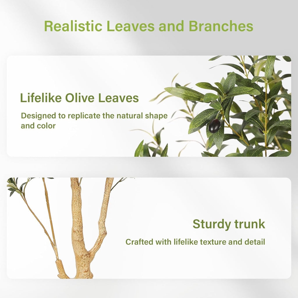 Olive Tree Artificial Indoor 6ft with Planter Decor