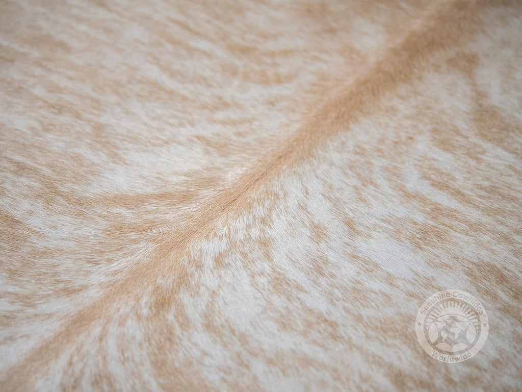 100% Genuine Exotic Beige Palomino Cowhide Rug - Modern Style Animal Skin Rug & Floor Carpet & More - Extra Large