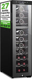 27 Bottle Wine Fridge | Dual Zone Wine Chiller | Adjustable Temperature 41°F to 