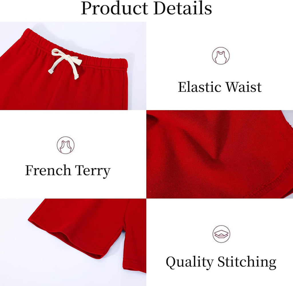 Pack French Terry Cotton Boy Shorts for Toddler with Drawstring