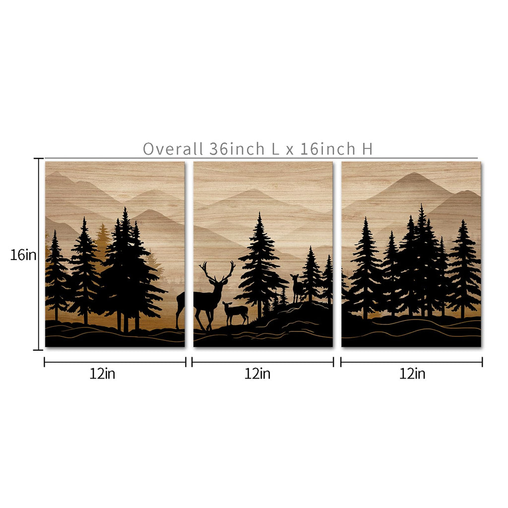 Deer Wall Art Cabin Decor Rustic Farmhouse Bathroom Decor