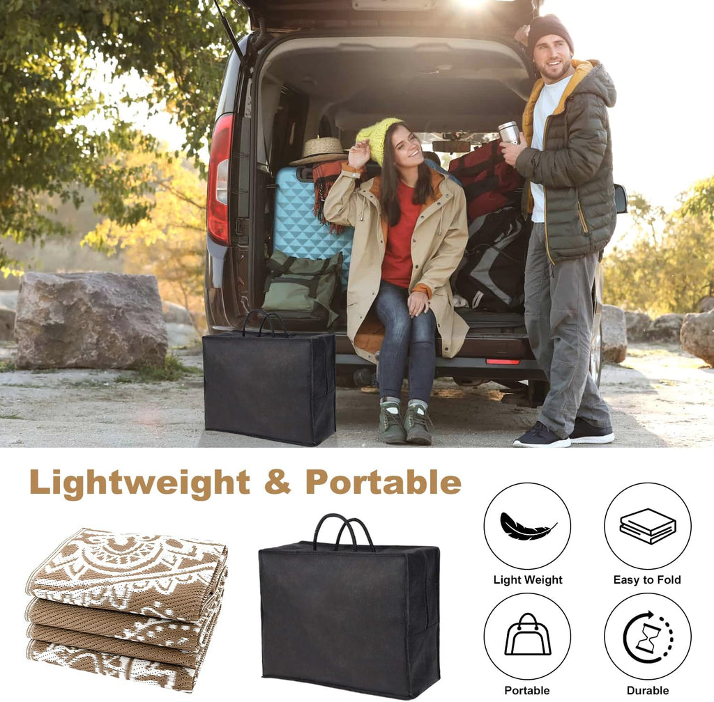 Waterproof Outdoor Rug, Reversible Plastic Straw Rug Clearance, Camping, RV Mat, Large Outside Rug Carpet for