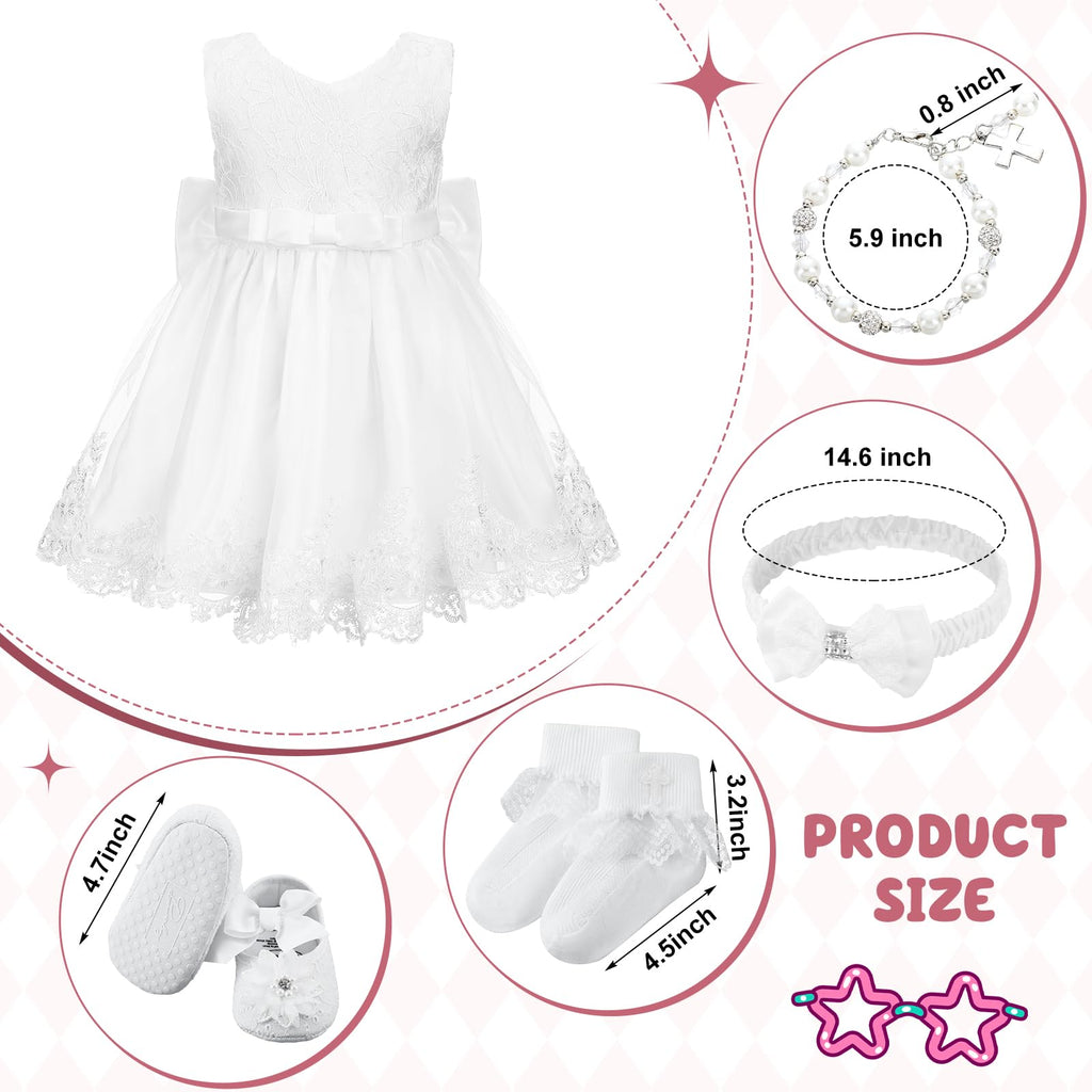 5 Pcs Baby Girl Baptism Outfit