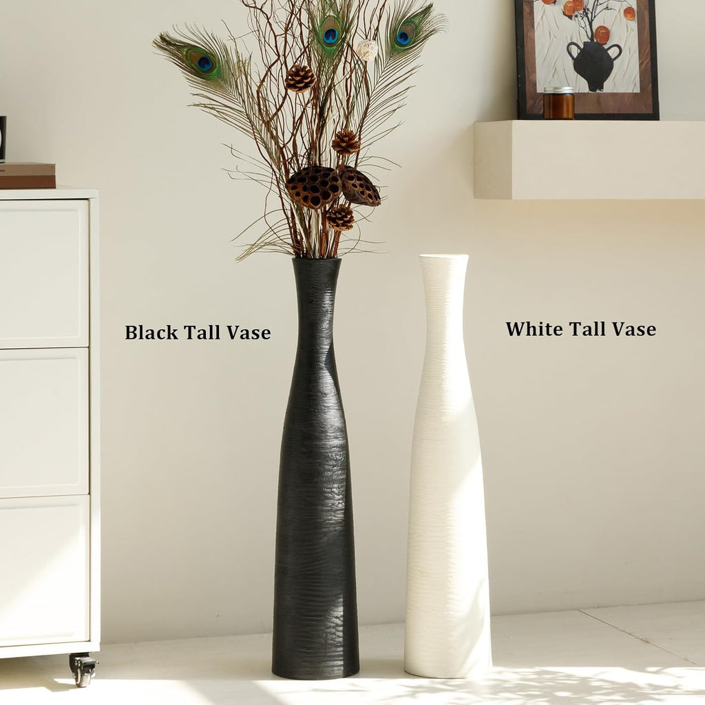 Ceramic Tall Floor Vase, 29" Terracotta Large Decorative Vases Home Decor | Big Standing Flower Vase for Modern Boho