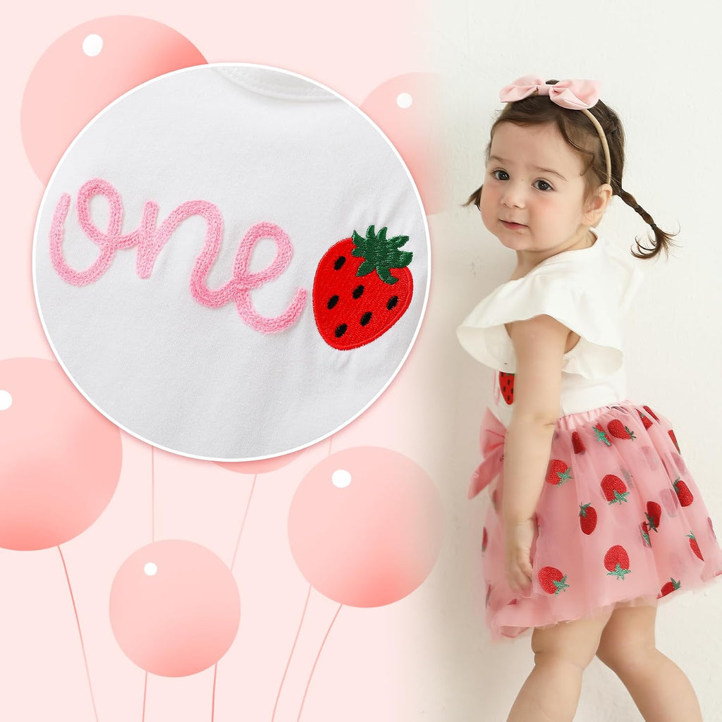 Baby Girl 1st Birthday Outfits One Year Old Clothes Romper Tutu Cake Smash Skirt with Headband Baby Girl Gifts