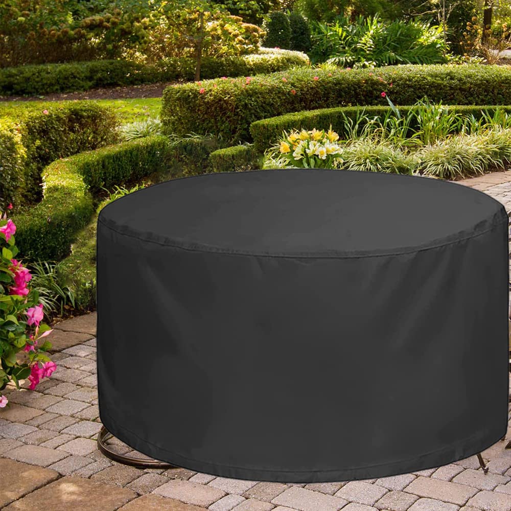 Round Patio Furniture Set Covers - Waterproof, Dustproof - Round Table & Chair Set Cover - Outdoor Garden - Coffee
