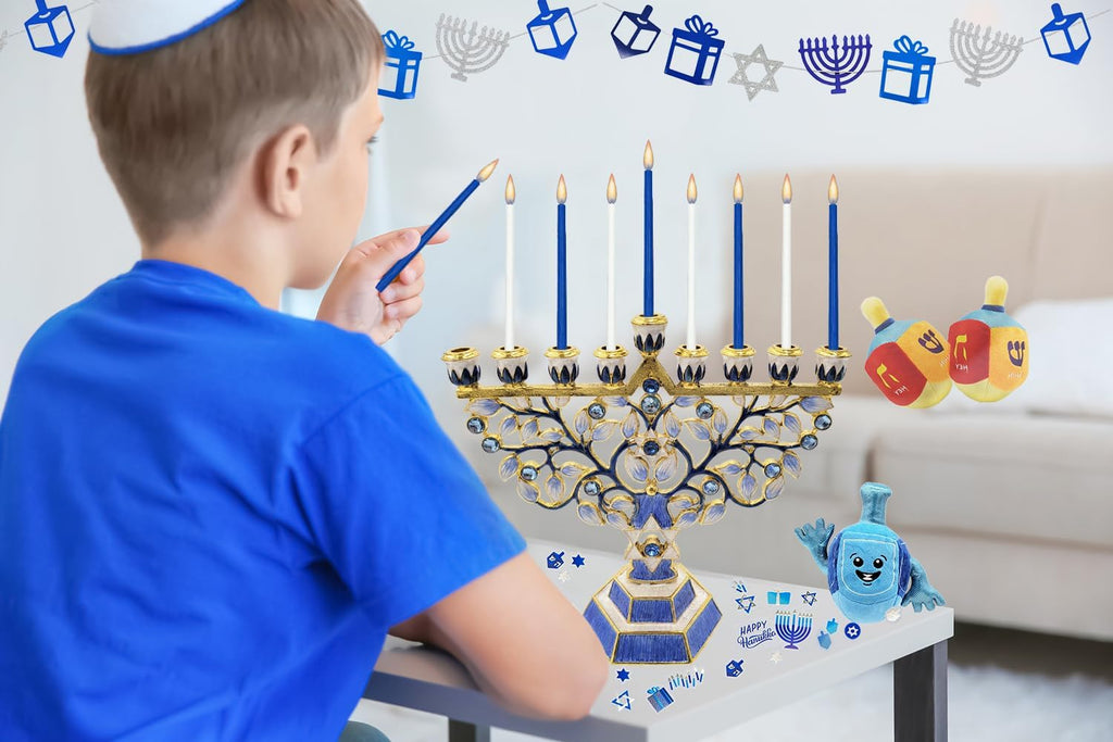 Hanukkah Enamel Hand-Painted Enameled Metal