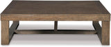 Cariton Contemporary Rectangular Cocktail Table, Brown