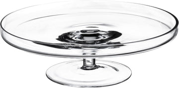 Glass - Cake Stand - Plate - 11.75" Diameter - Classic Clear - with Rim - Made in Europe