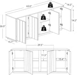 63" Sideboard Buffet Cabinet with Storage