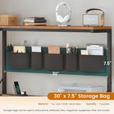 L Shaped Desk with Drawers and Hutch, 47.2" Reversible Office Computer Desk with 5 Fabric Drawers