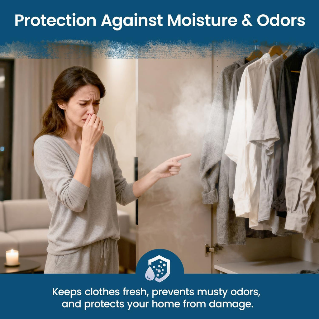 Moisture Absorbers and Humidity Absorber Bags for Closet - 10 Pack High
