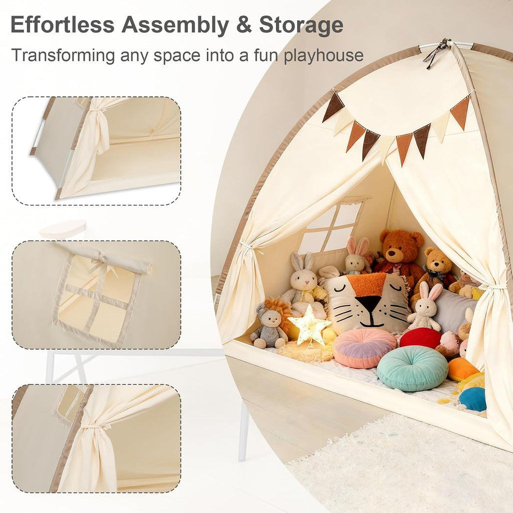 Full Bed Tent Canopy, Indoor Toddler Bed Tent for Kids, Bed Tent Full Size