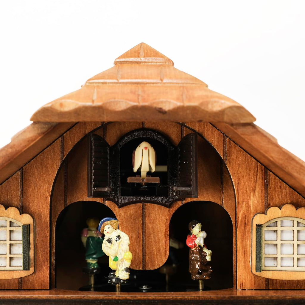Musical Cuckoo Clock with Rotating Dancer Stage 12 Melodies, Volume Control & Night Mode, Germany Style Black Forest