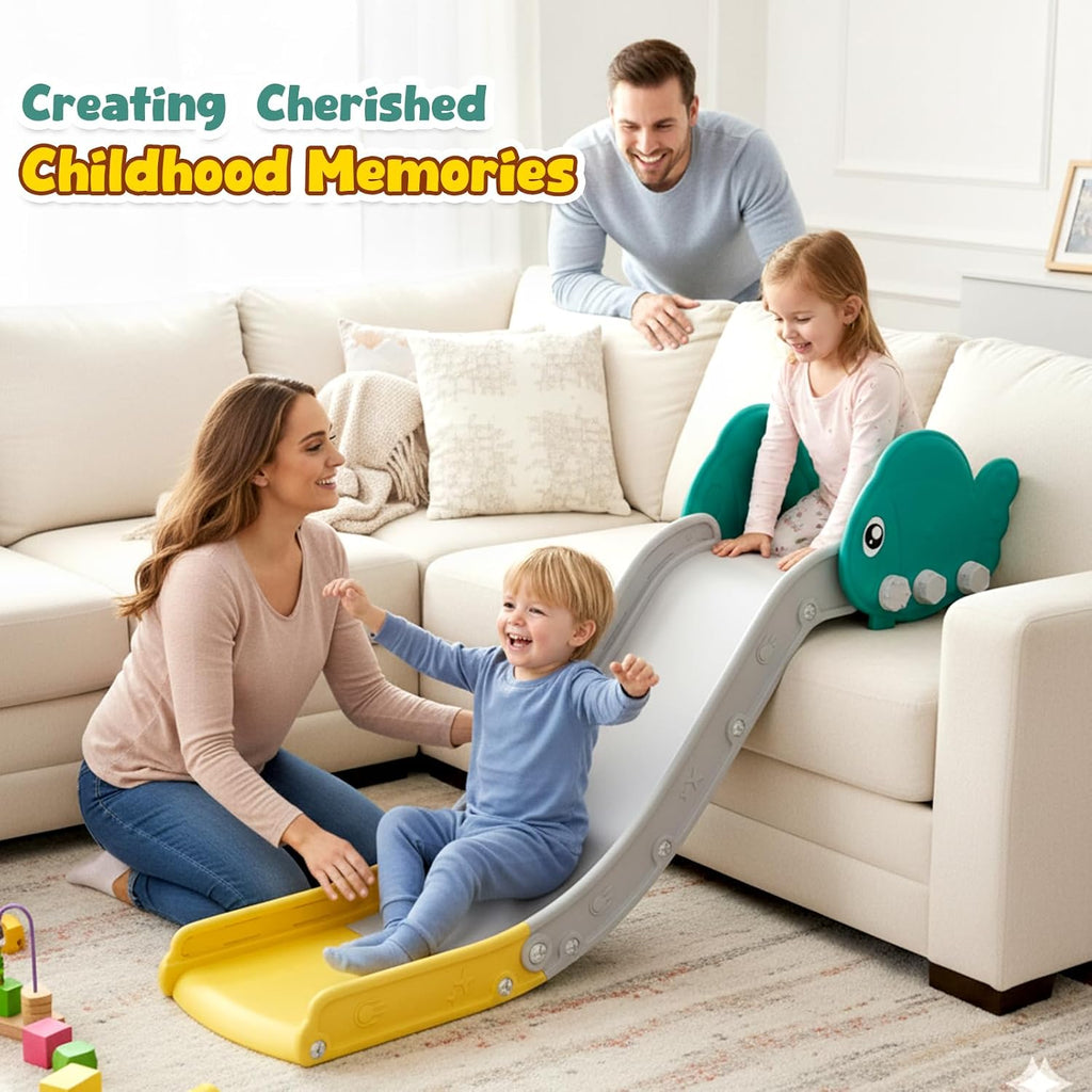 Slide for Toddlers, Upgraded Indoor Toddler Slide for Couch, Bed & Stairs, Space-Saving Kids Slide with Extended