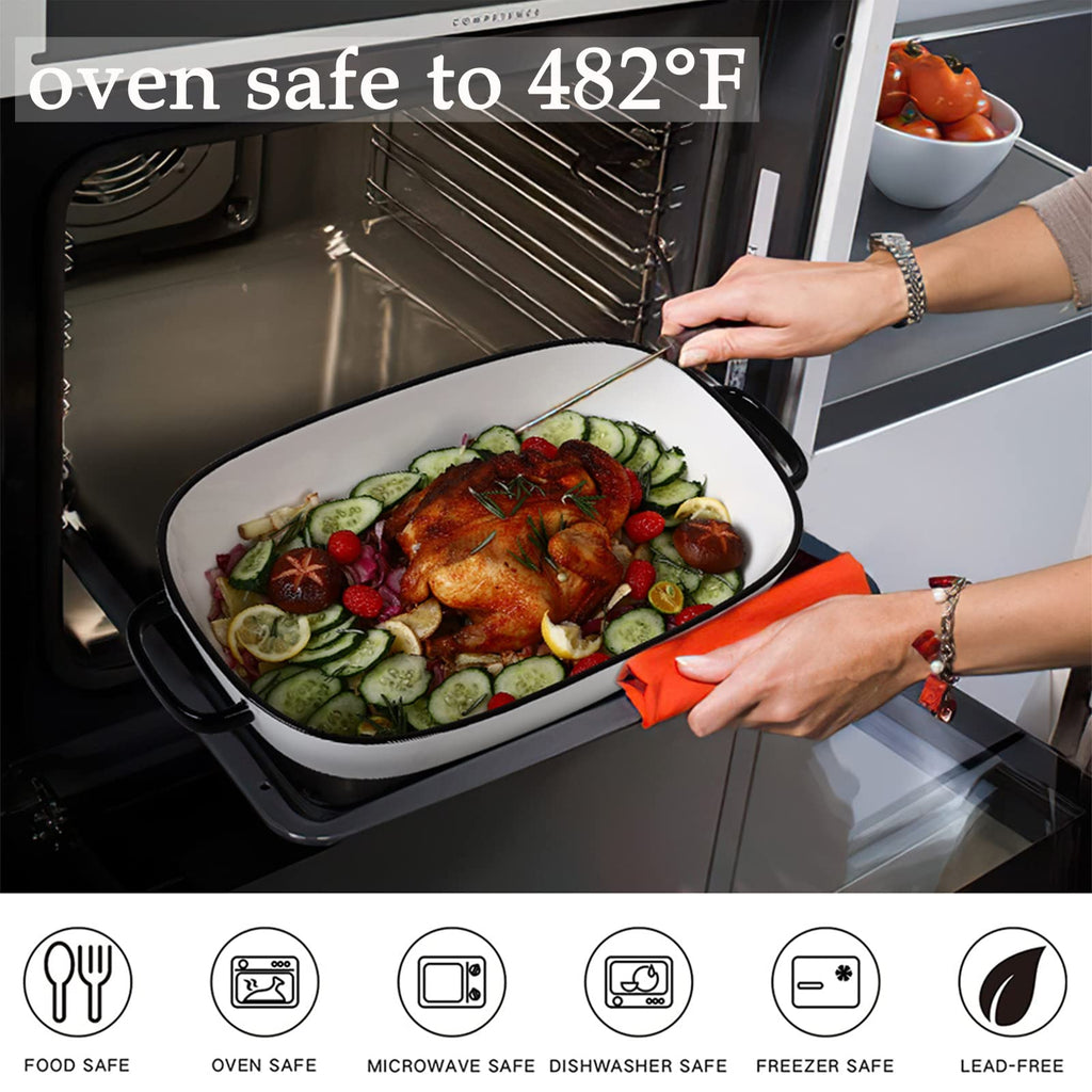 6 Quart Large Rectangular Baking Dish, 16x11 Inches Ceramic Baking Pan Casserole Dish for Cooking, Kitchen and Daily