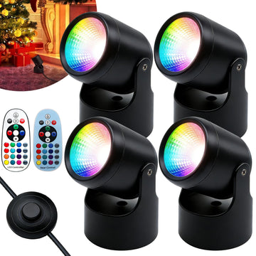 Uplights Indoor Spotlight for Plants, 6W Color Changing Accent Lighting for Wall, Artwork, Room & Party Decor