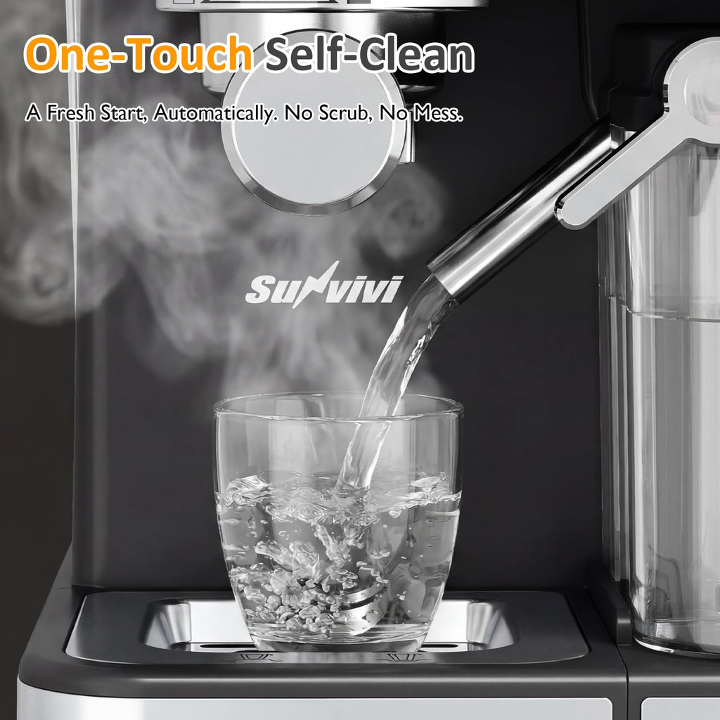 Espresso Machine with Cold Brew, All-in-one Iced Coffee Maker with Automatic Milk Frother, LED Touchscreen, 51OZ