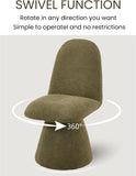 Swivel Dining Chairs Set of 2, Mid Century Modern High Back Chenille Upholstered Dining Room Chairs Kitchen