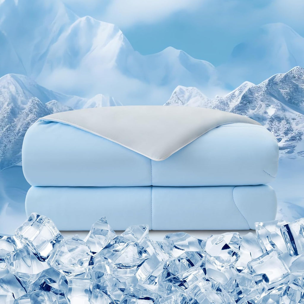 Cooling Comforter Twin XL, Double Sided Cold 90% Nylon Fabric Fabric Cooling Blanket for Hot Sleepers, Q-Max>0.5