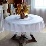 Round Tablecloth Lace Rustic Macrame Embroidered Table Cloths for Harvest Dresser Decor Farmhouse Ki