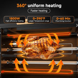 Electric Rotisserie Grill with 2-in-1 Cooking Mode,34QT Rotisserie Oven with 360° Auto-Rotating Heating, Dual Skewers